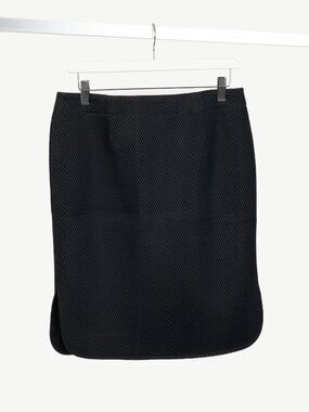 Marie Saint Pierre Westbury Black Mesh-Scuba Pencil Skirt